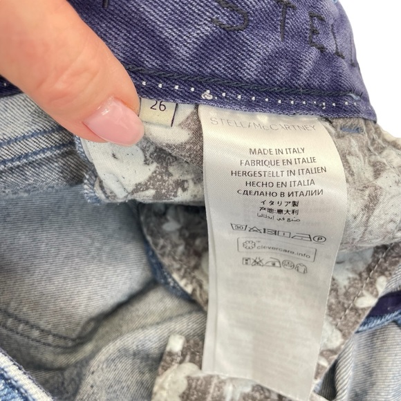 Stella McCartney Cat Print Jeans 26 Blue/Ivory - Picture 7 of 15